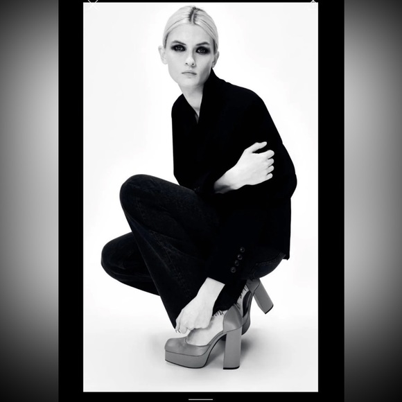 Zara Red Fabric Platform Pump US 6.5 - Picture 5 of 6